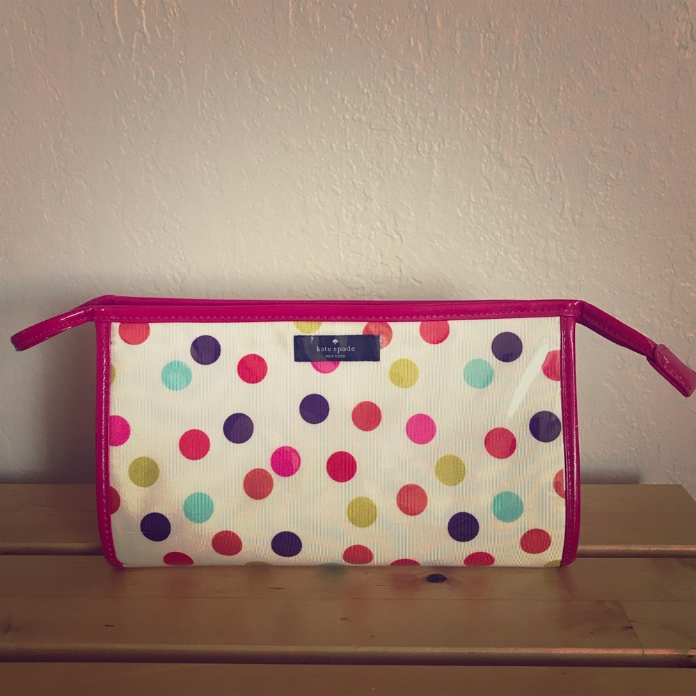 Kate Spade Cosmetic Pouch Polka Dot Pink